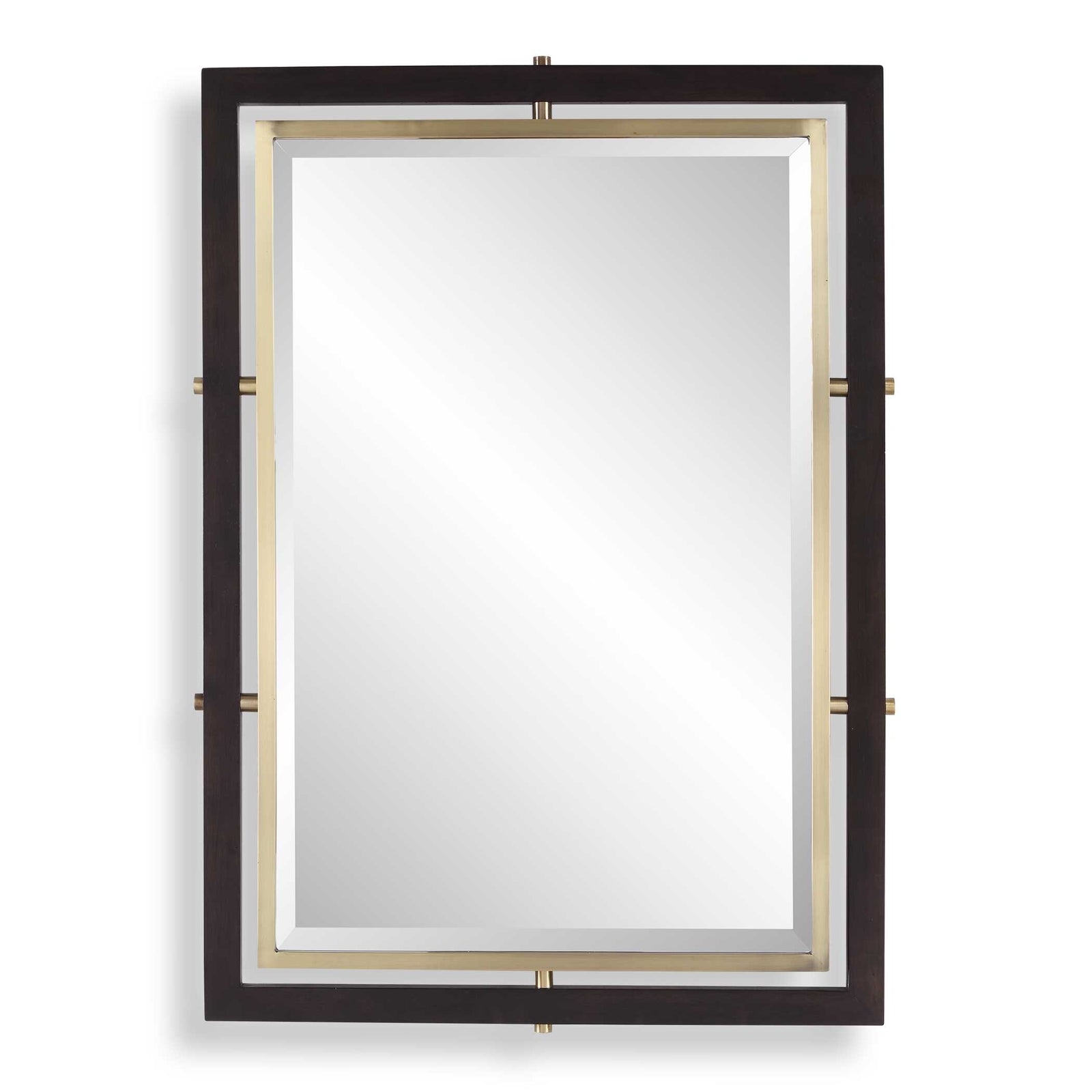 Bach Walnut & Brass Rectangle Mirror