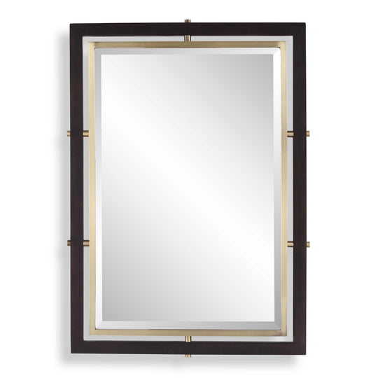 Bach Walnut & Brass Rectangle Mirror