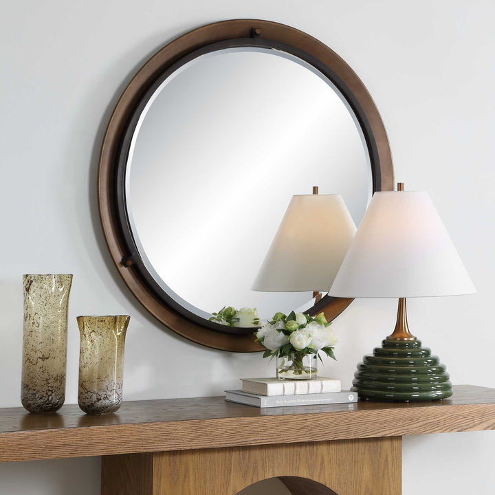 Porthole Bronze Round Mirror