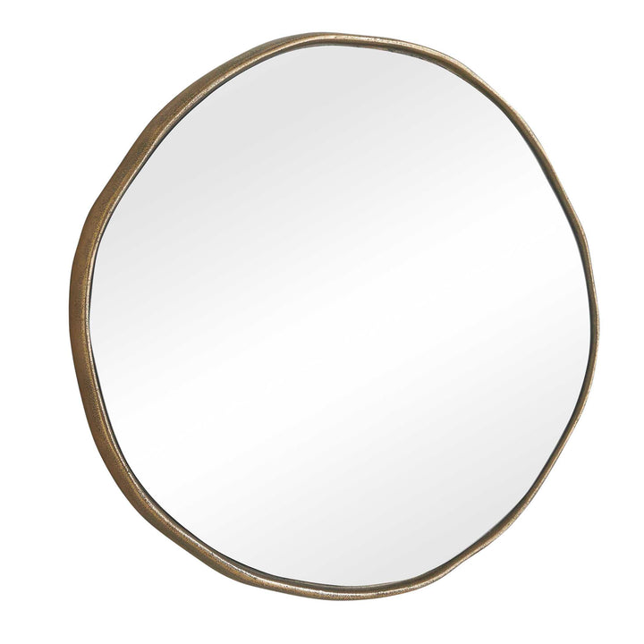 Lowen Round Brass Mirror