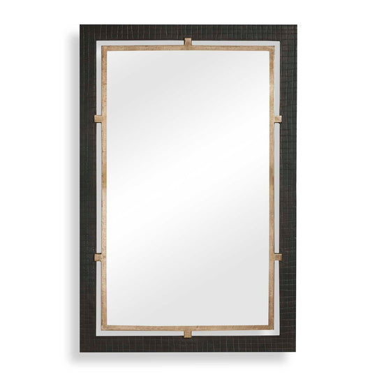 Guerra Walnut & Brass Mirror