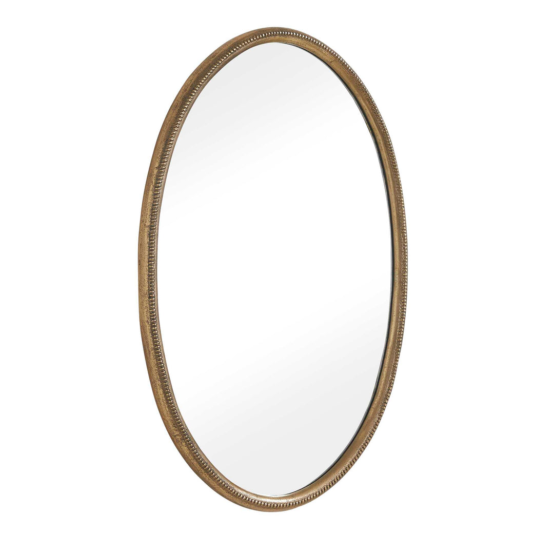 Ellis Beaded Brass Oval Mirror