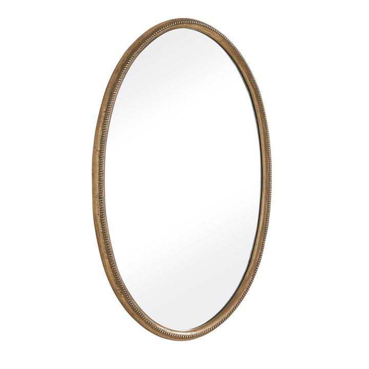Ellis Beaded Brass Oval Mirror
