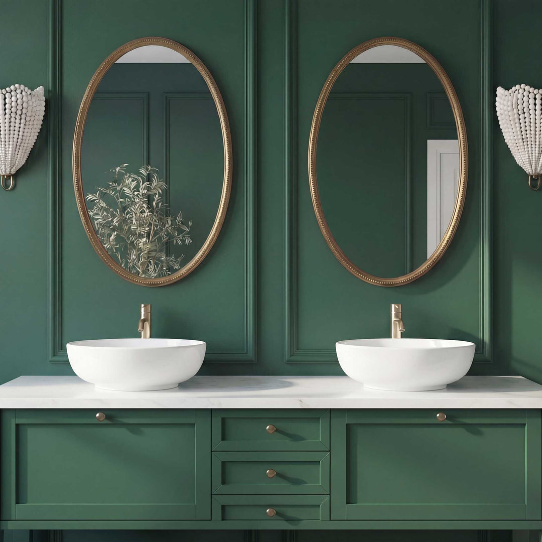 Ellis Beaded Brass Oval Mirror