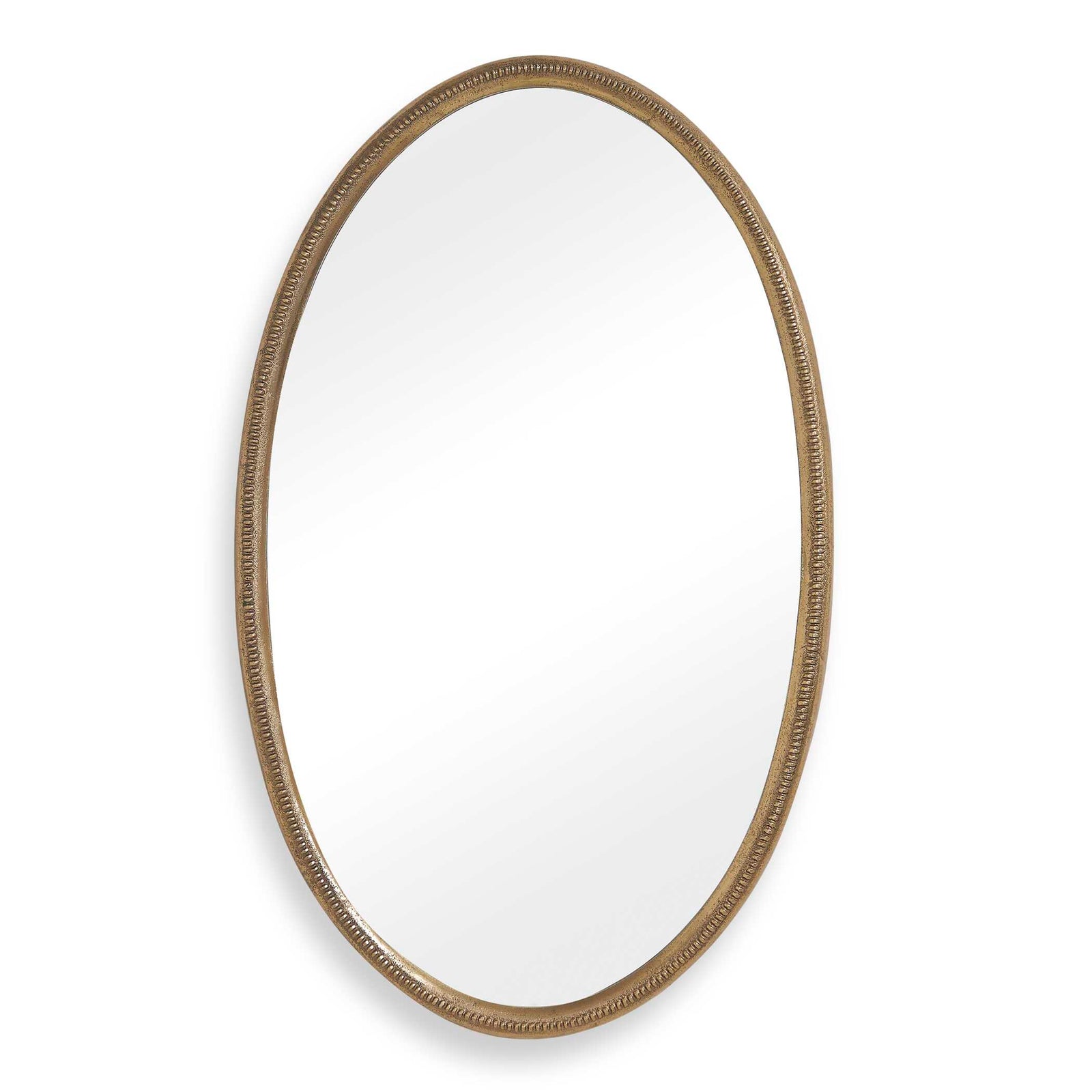 Ellis Beaded Brass Oval Mirror