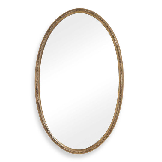Ellis Beaded Brass Oval Mirror