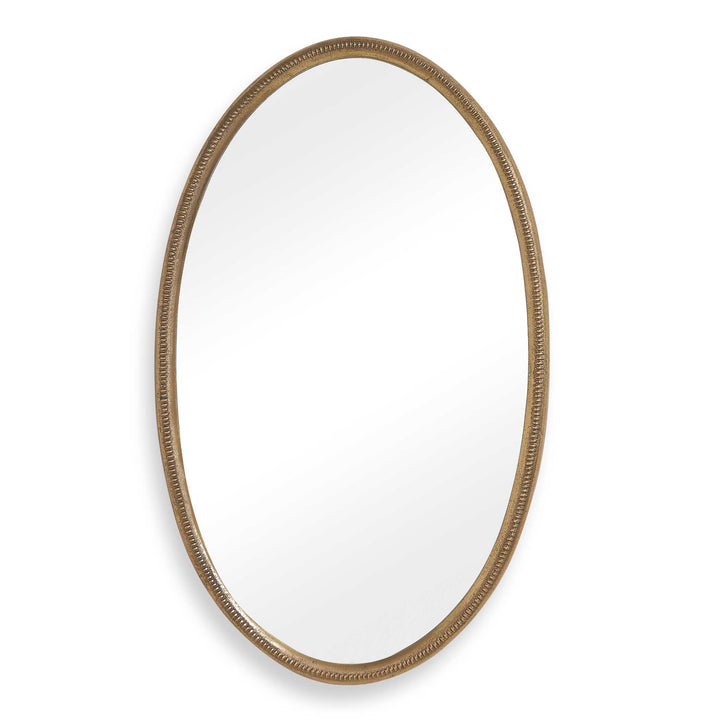 Ellis Beaded Brass Oval Mirror