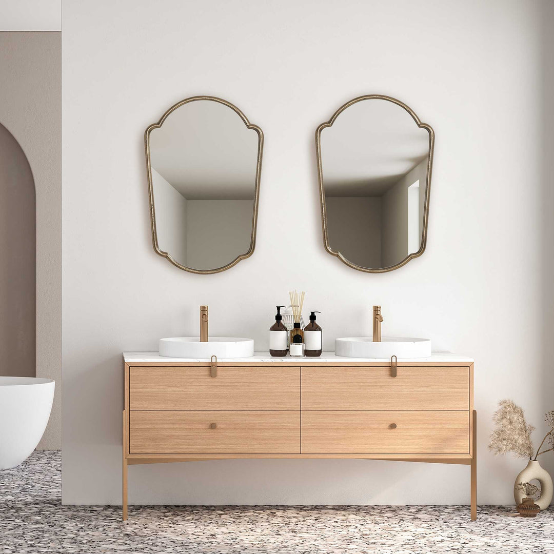 Naomi Antique Brass Mirror
