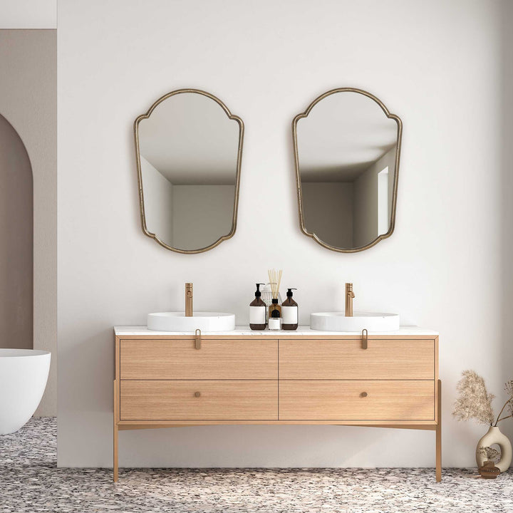 Naomi Antique Brass Mirror