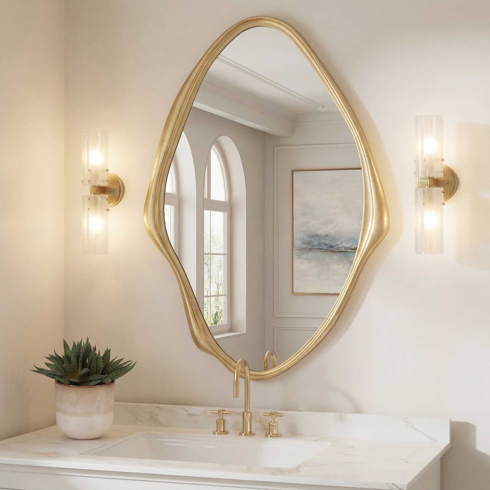 Aster Abstract Gold Mirror
