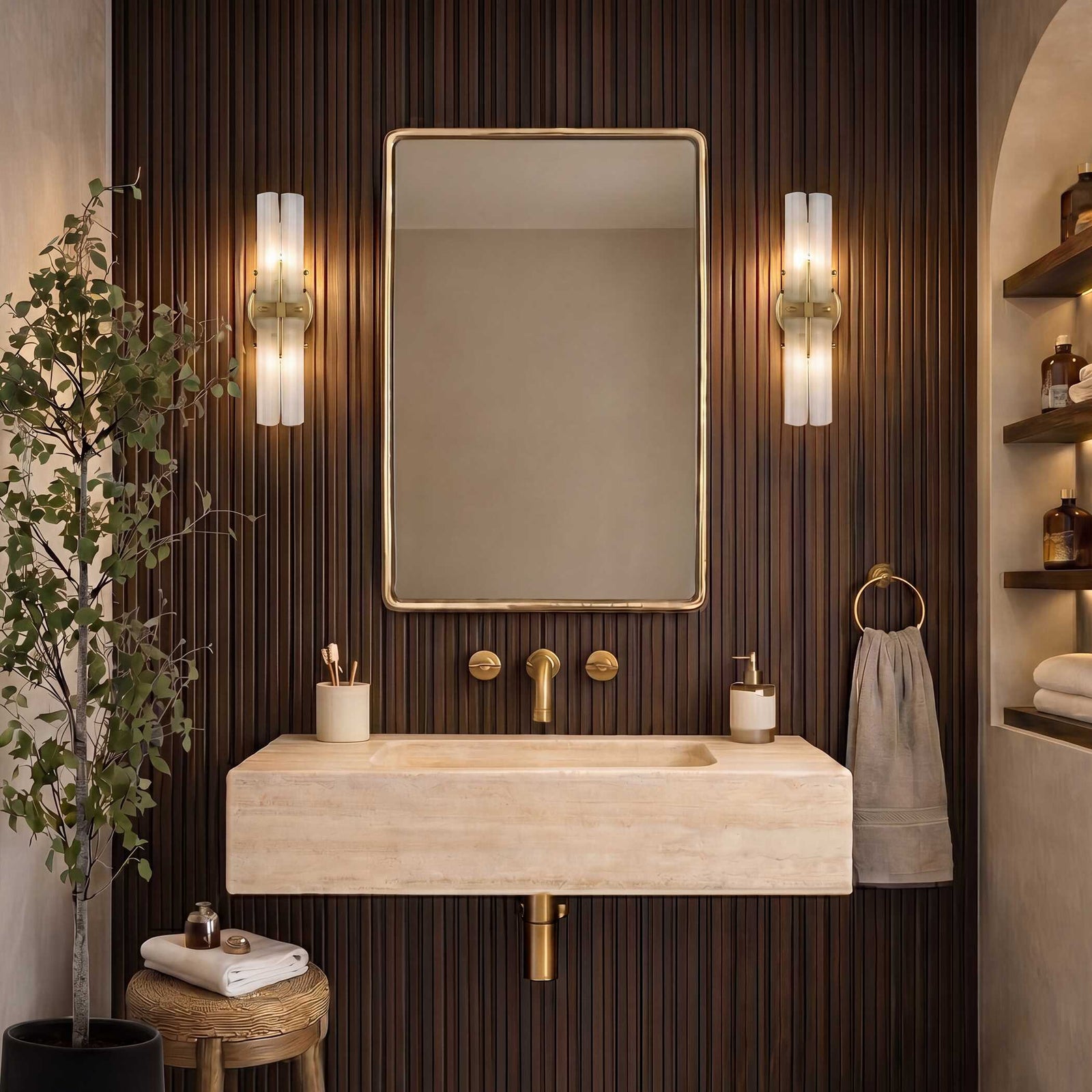Burton Indoor-Outdoor Brass Mirror