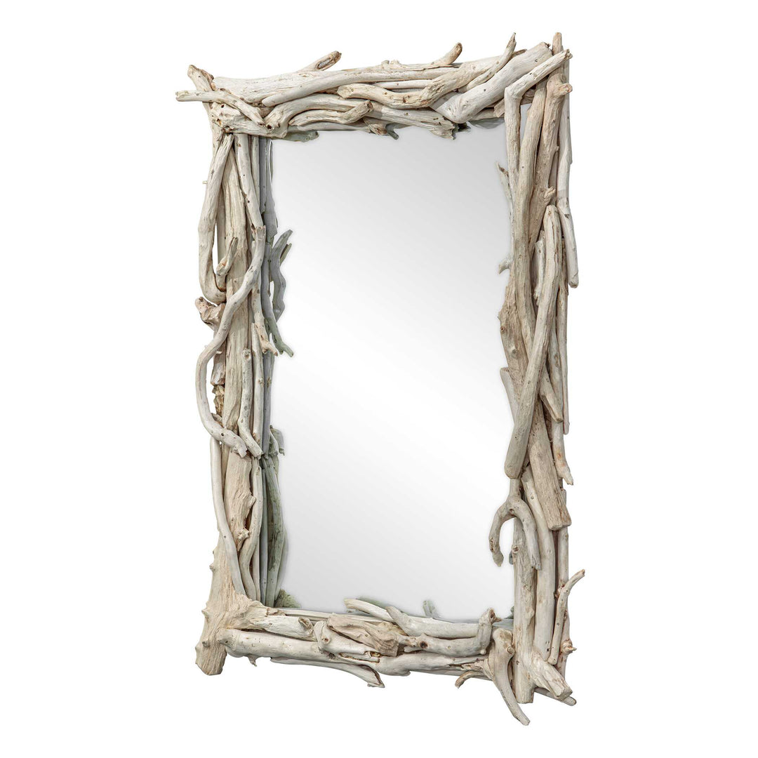 Rooted Reflection Bleached Teak Mirror
