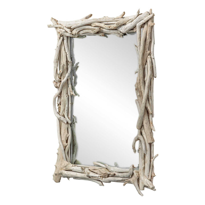 Rooted Reflection Bleached Teak Mirror