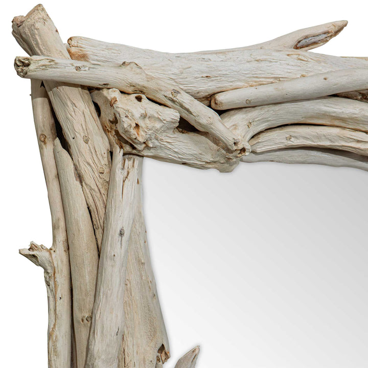 Rooted Reflection Bleached Teak Mirror