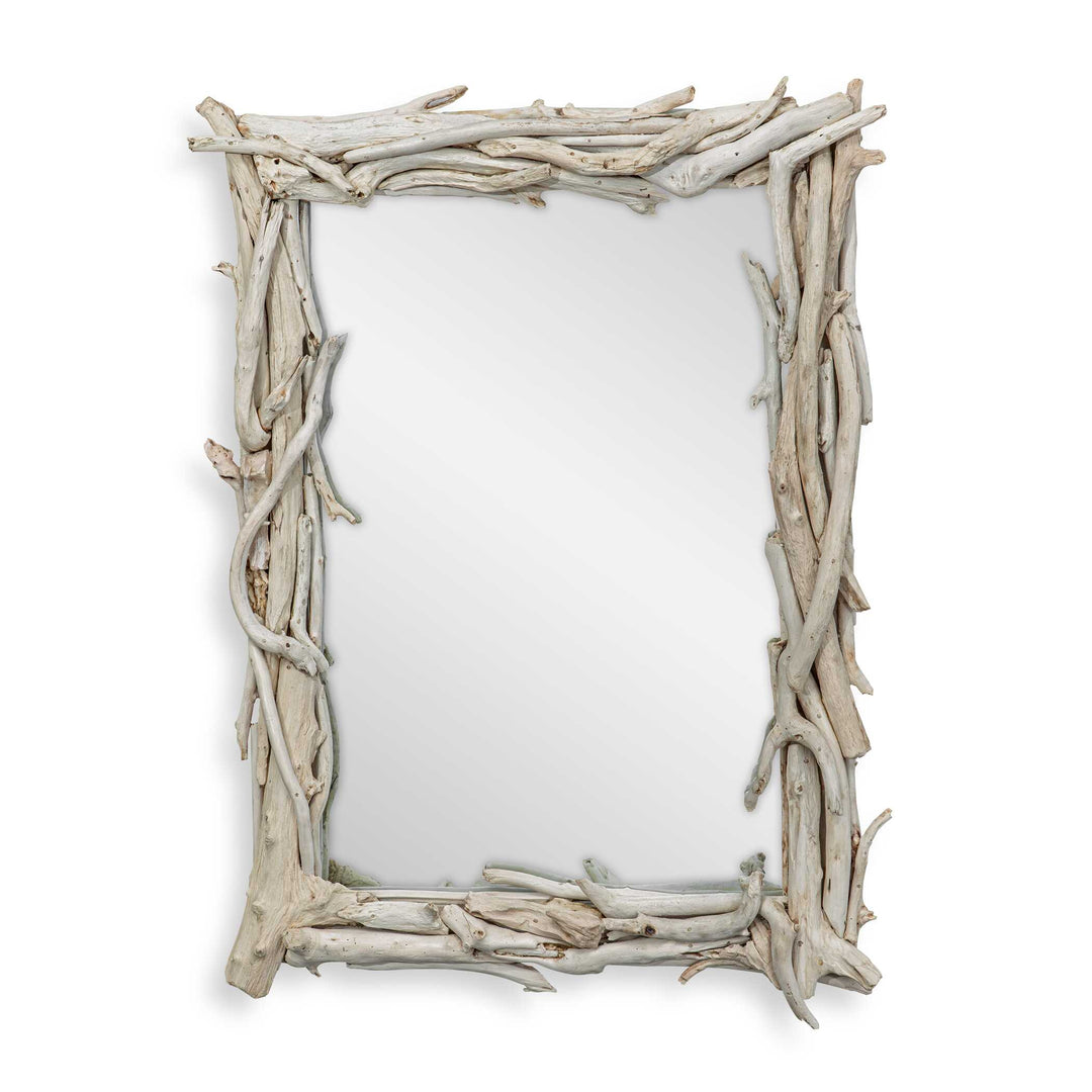 Rooted Reflection Bleached Teak Mirror