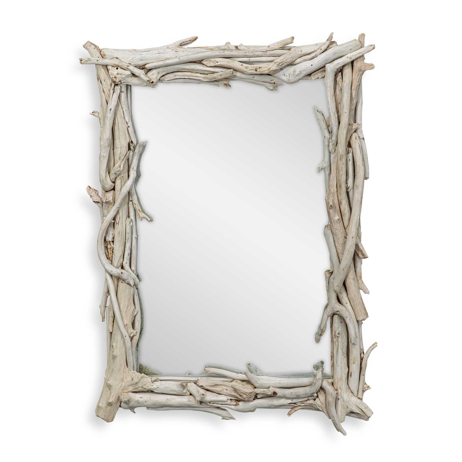 Rooted Reflection Bleached Teak Mirror