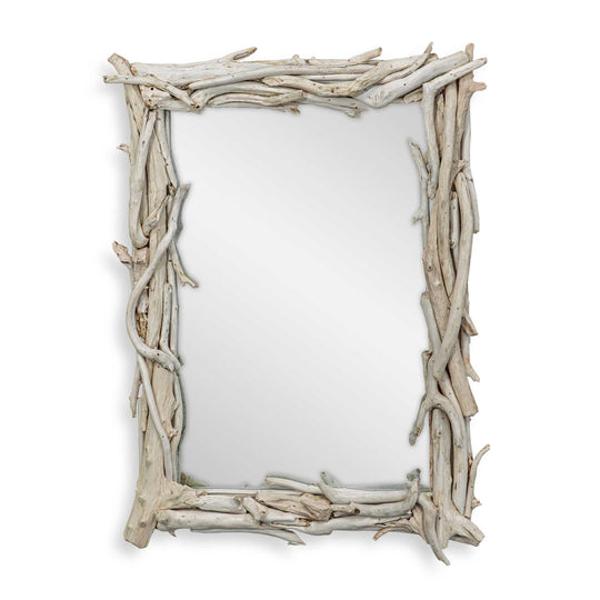 Rooted Reflection Bleached Teak Mirror