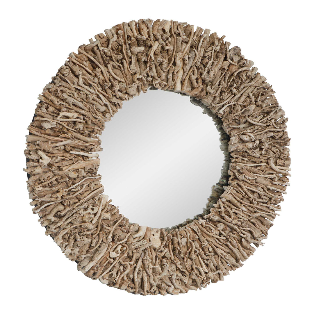 Rossetti Round Interwoven Wood Mirror