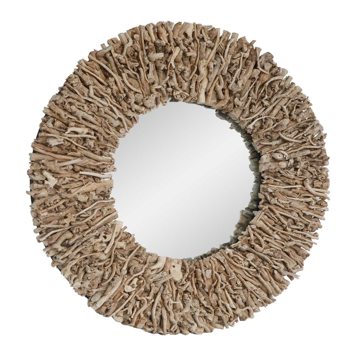 Rossetti Round Interwoven Wood Mirror
