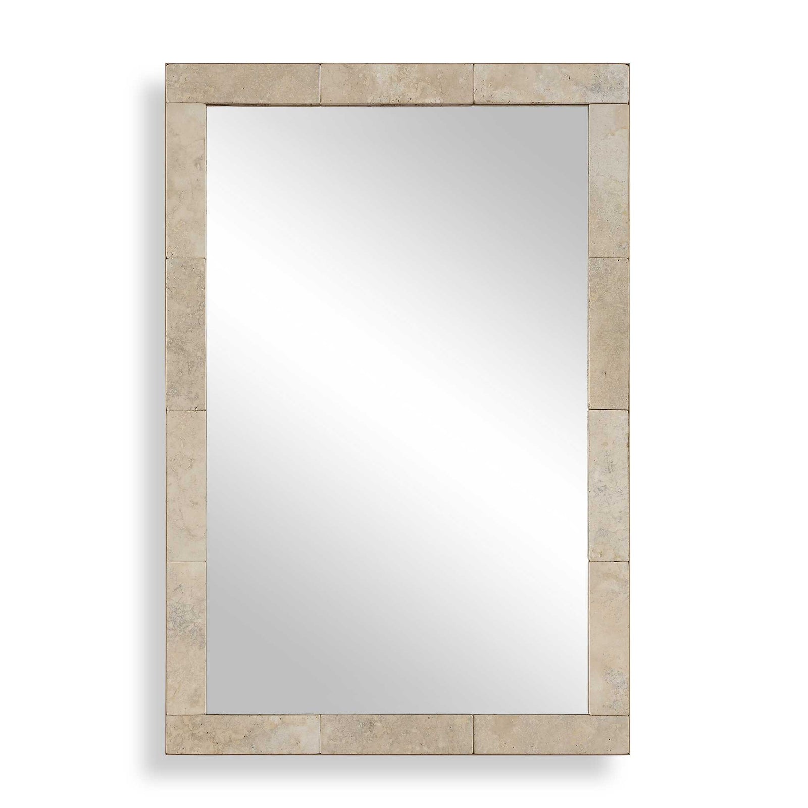 Pave Rectangular Travertine Mirror