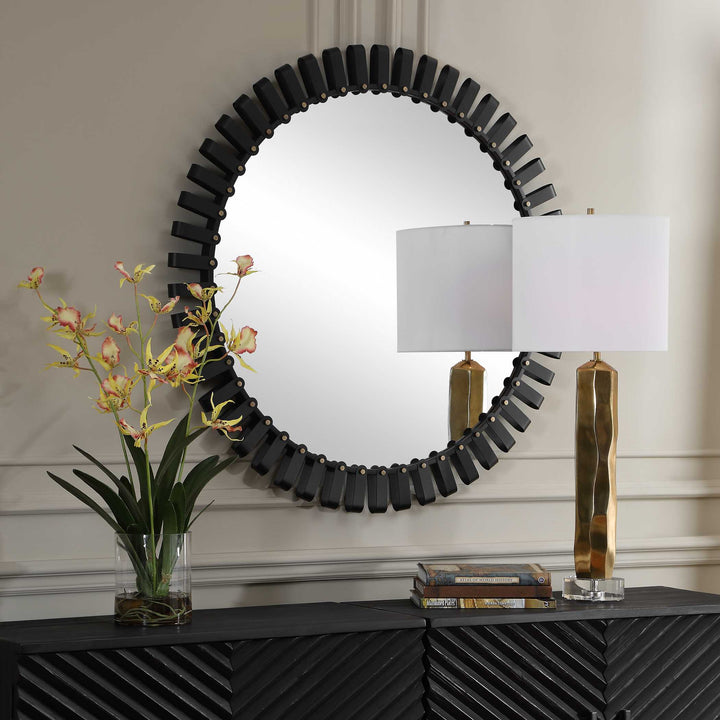 Jael Round Iron Bands Mirror