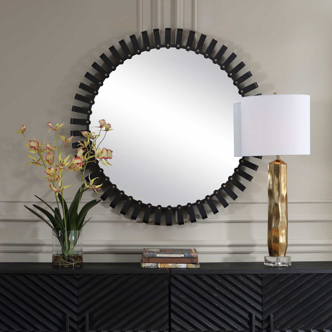 Jael Round Iron Bands Mirror