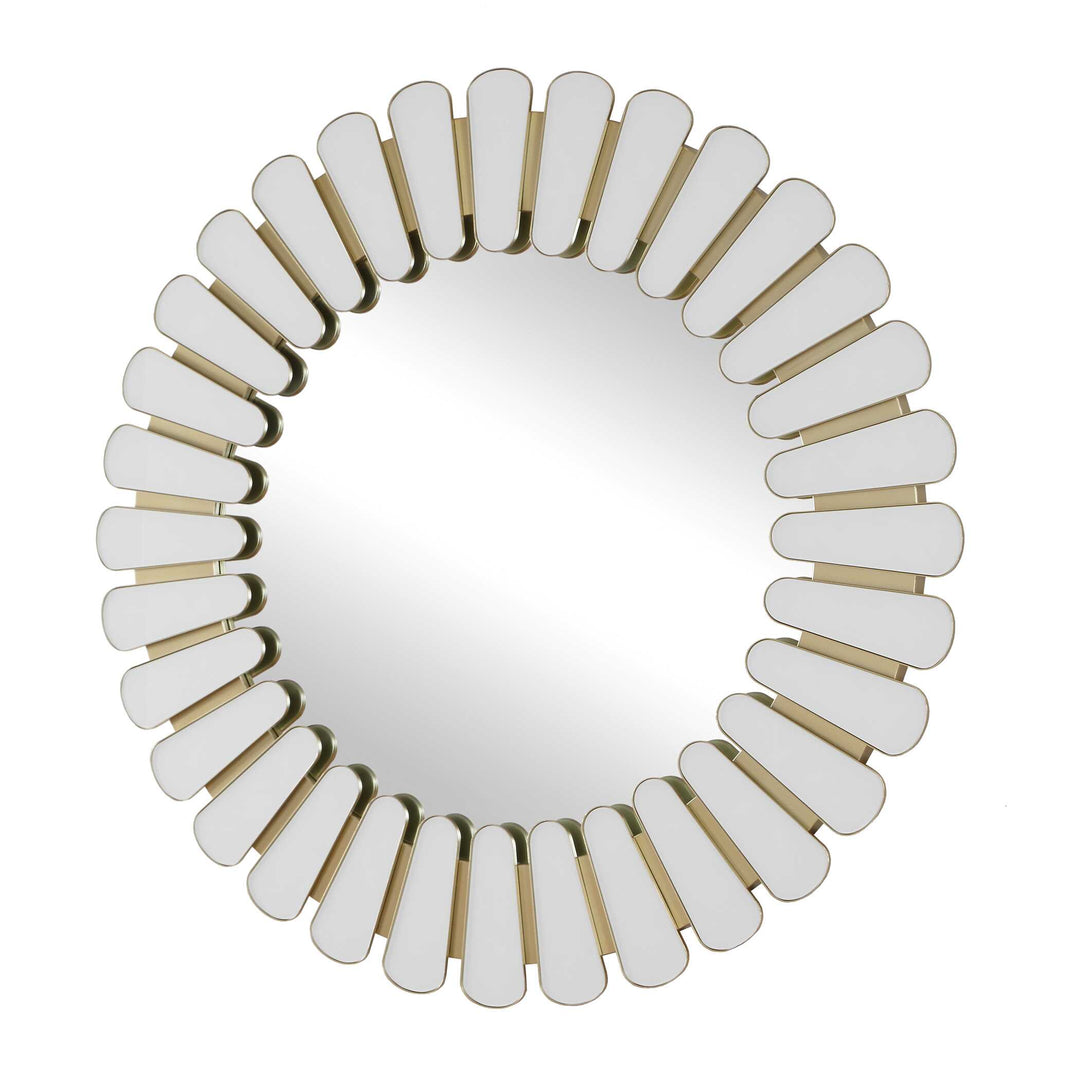 Miran White Glass Round Mirror