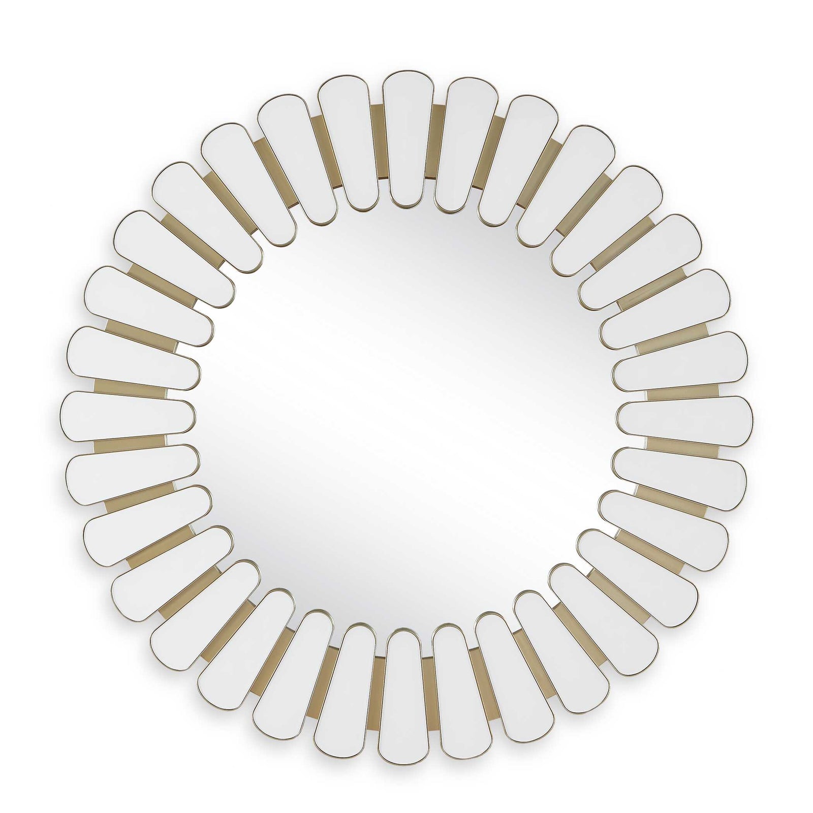 Miran White Glass Round Mirror