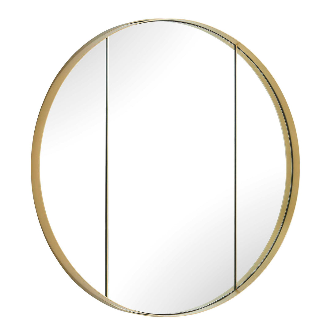 Amram Antique Brass Round Mirror