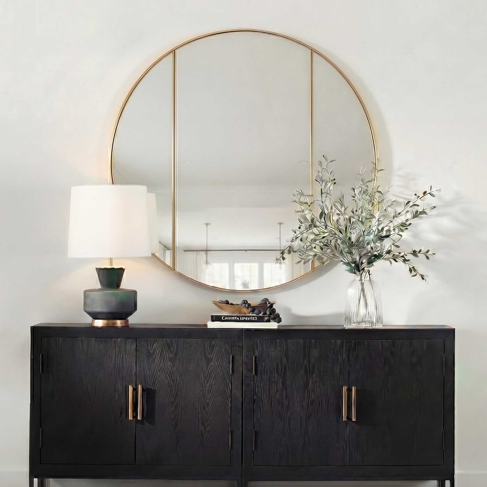 Amram Antique Brass Round Mirror