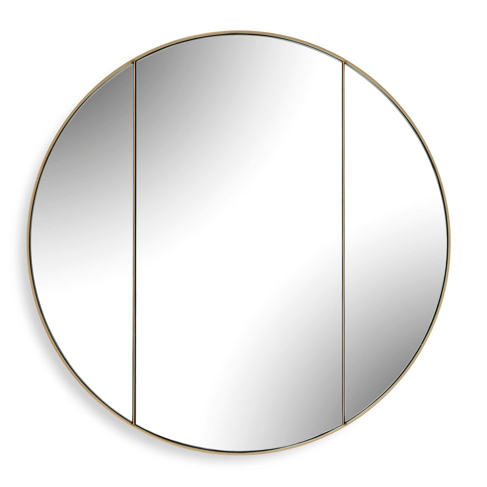 Amram Antique Brass Round Mirror