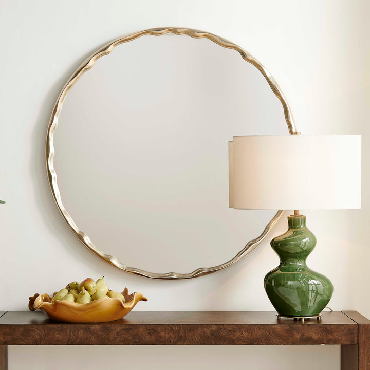 Crinkle Round Mirror
