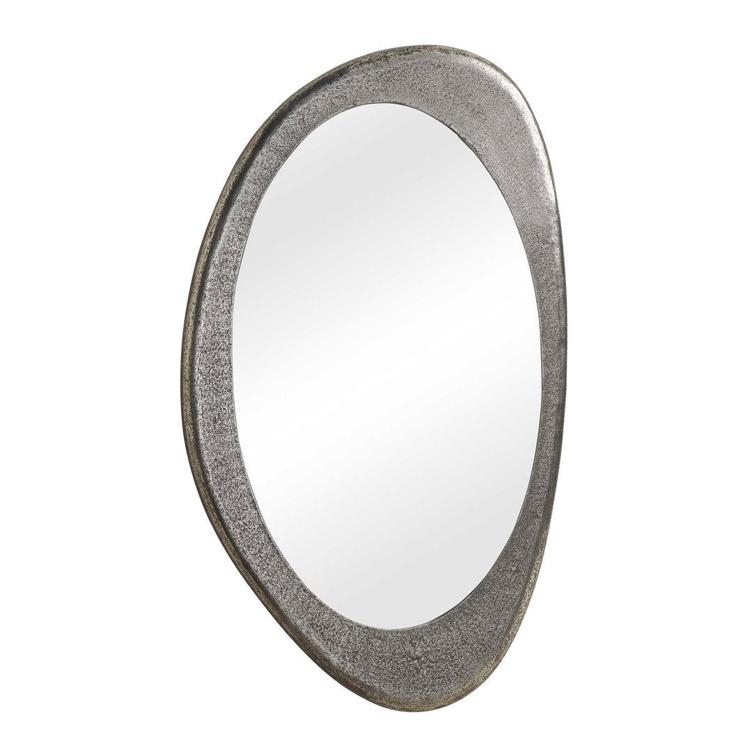 Schiller Oval Antique Nickel Mirror