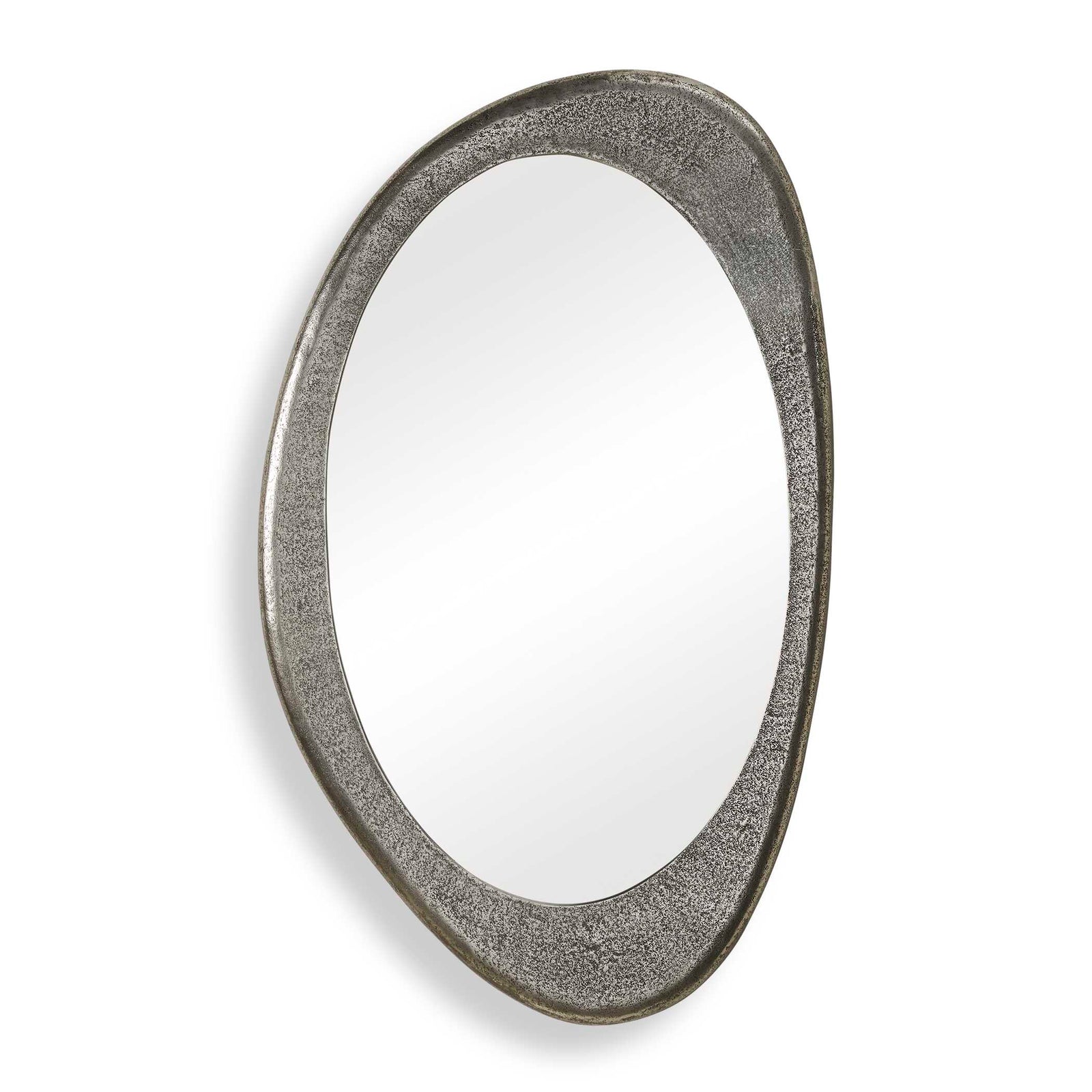 Schiller Oval Antique Nickel Mirror