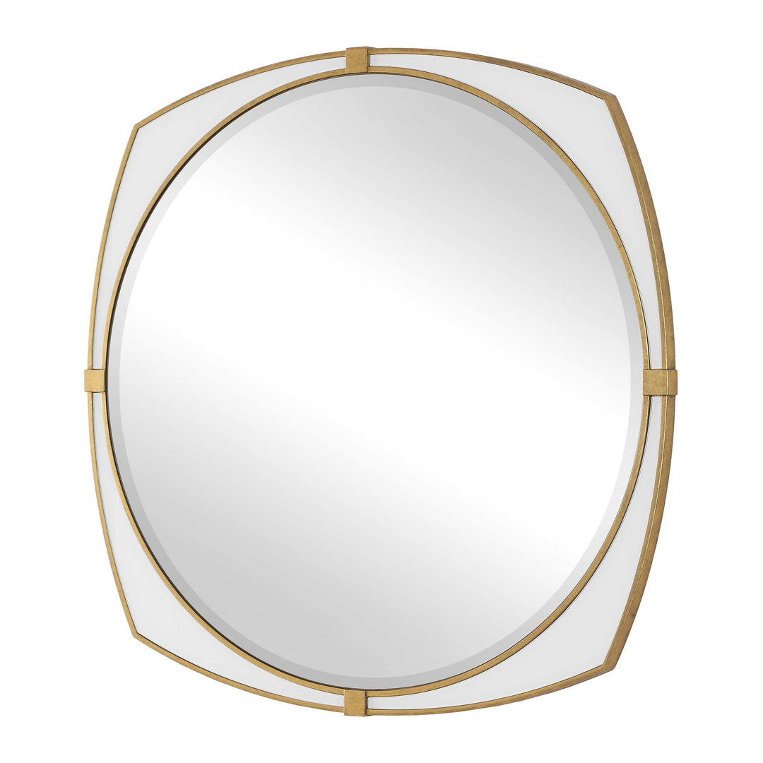 Estella White Round Mirror