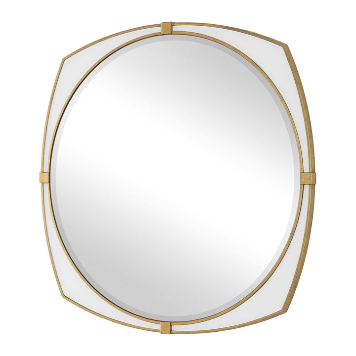 Estella White Round Mirror