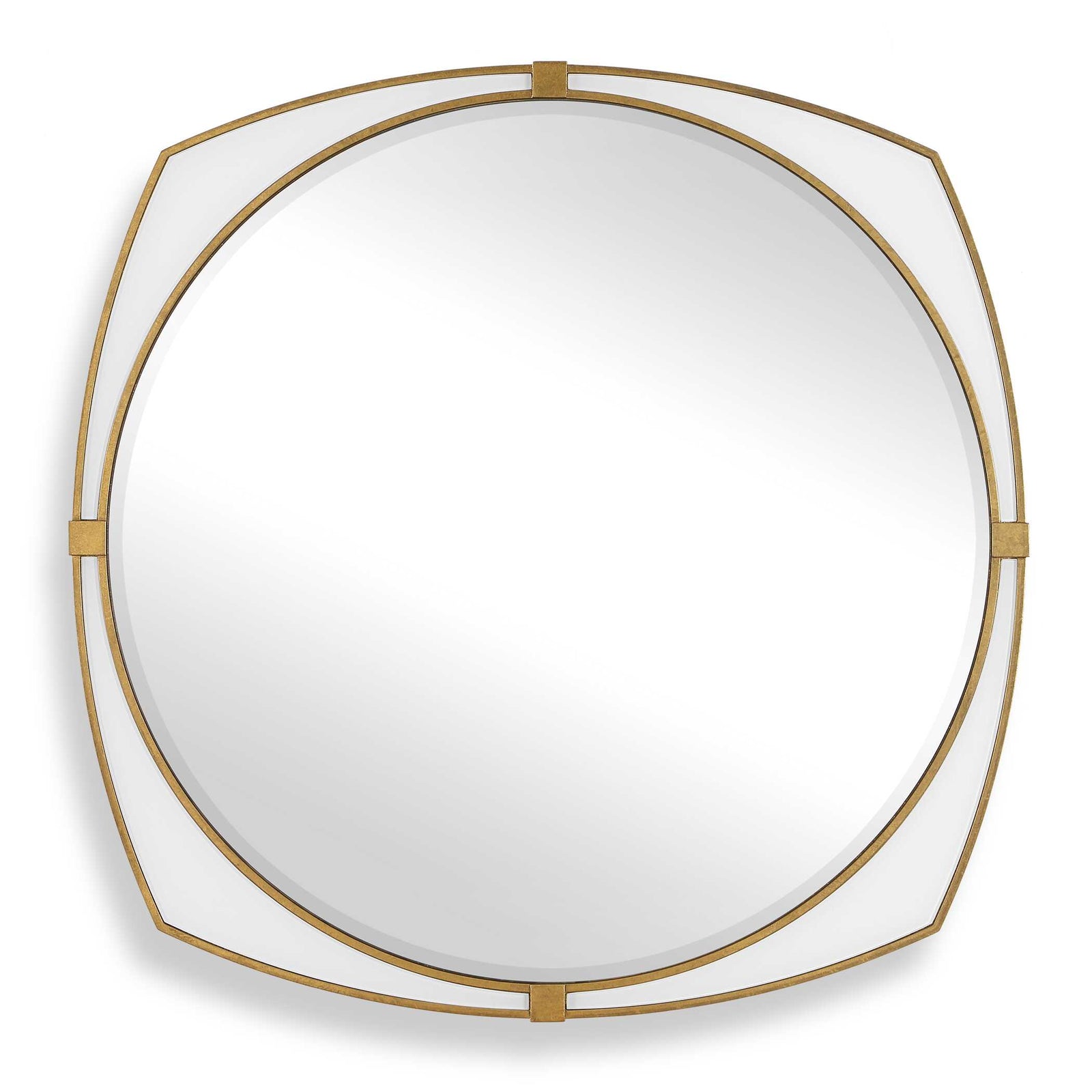 Estella White Round Mirror