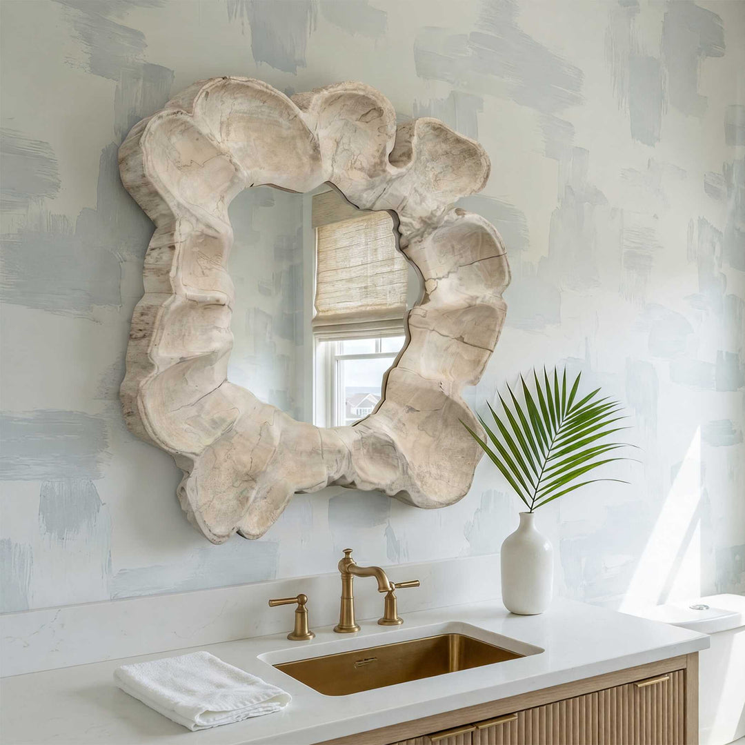 Ariadne Round Wood Mirror
