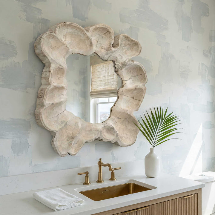 Ariadne Round Wood Mirror