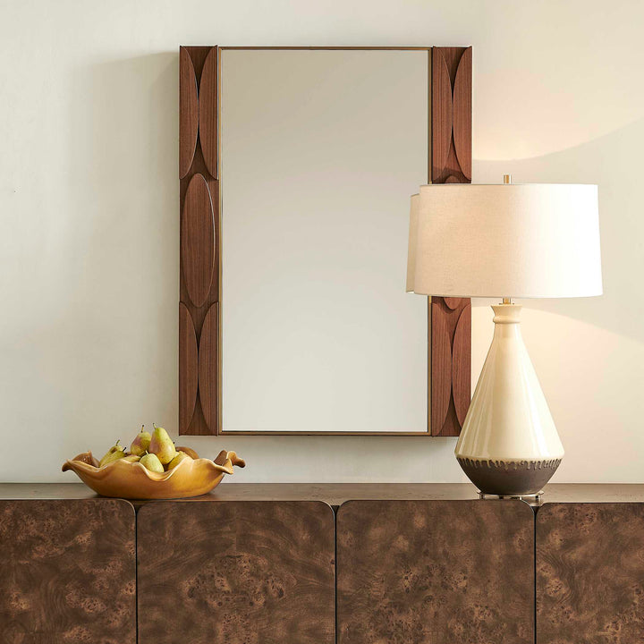 Macario Mid-Century Wood Mirror