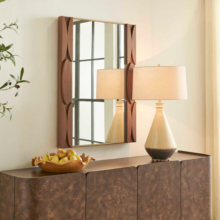 Macario Mid-Century Wood Mirror