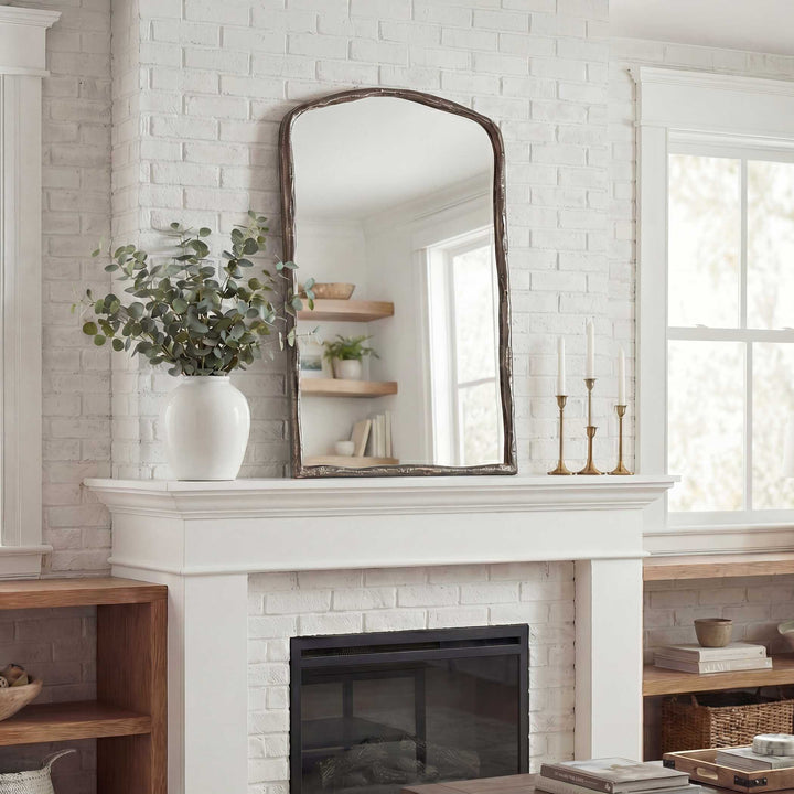 Hammered Antique Nickel Arch Mirror