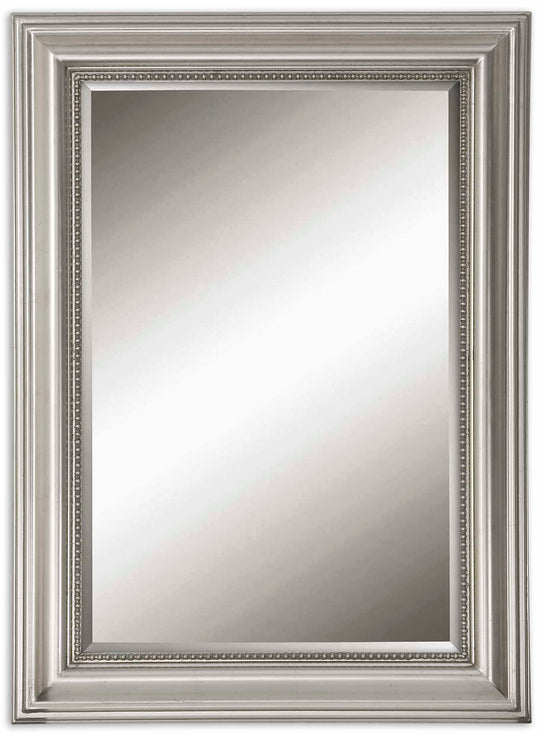 American Home Furniture Uttermost Stuart Silver Beaded Mirror
