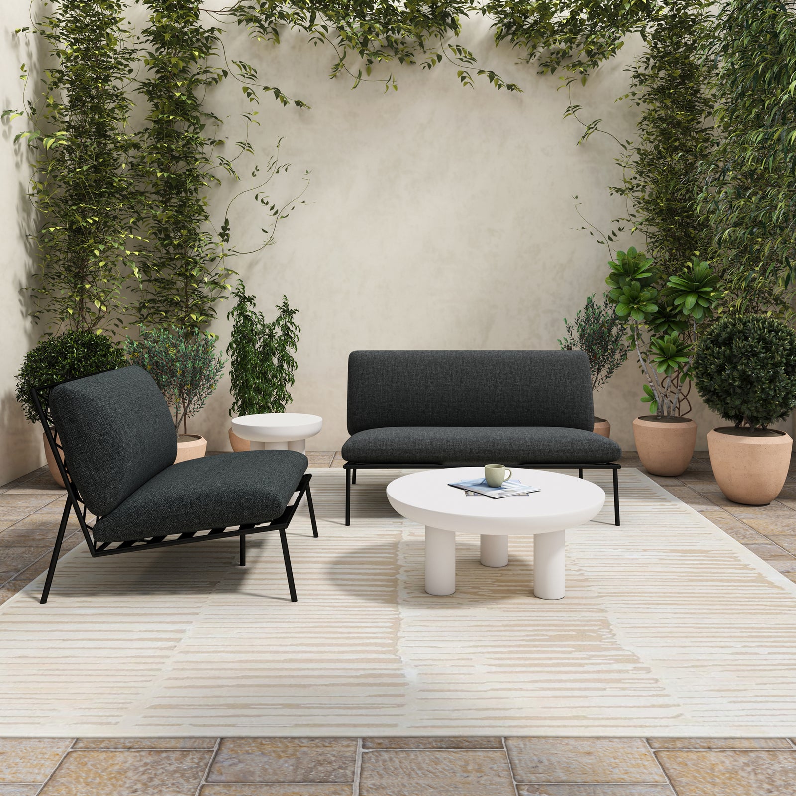 Moe's Home Collection - Salma Outdoor Accent Chair Speckled Charcoal - MO-1012-07 | American Home Furniture