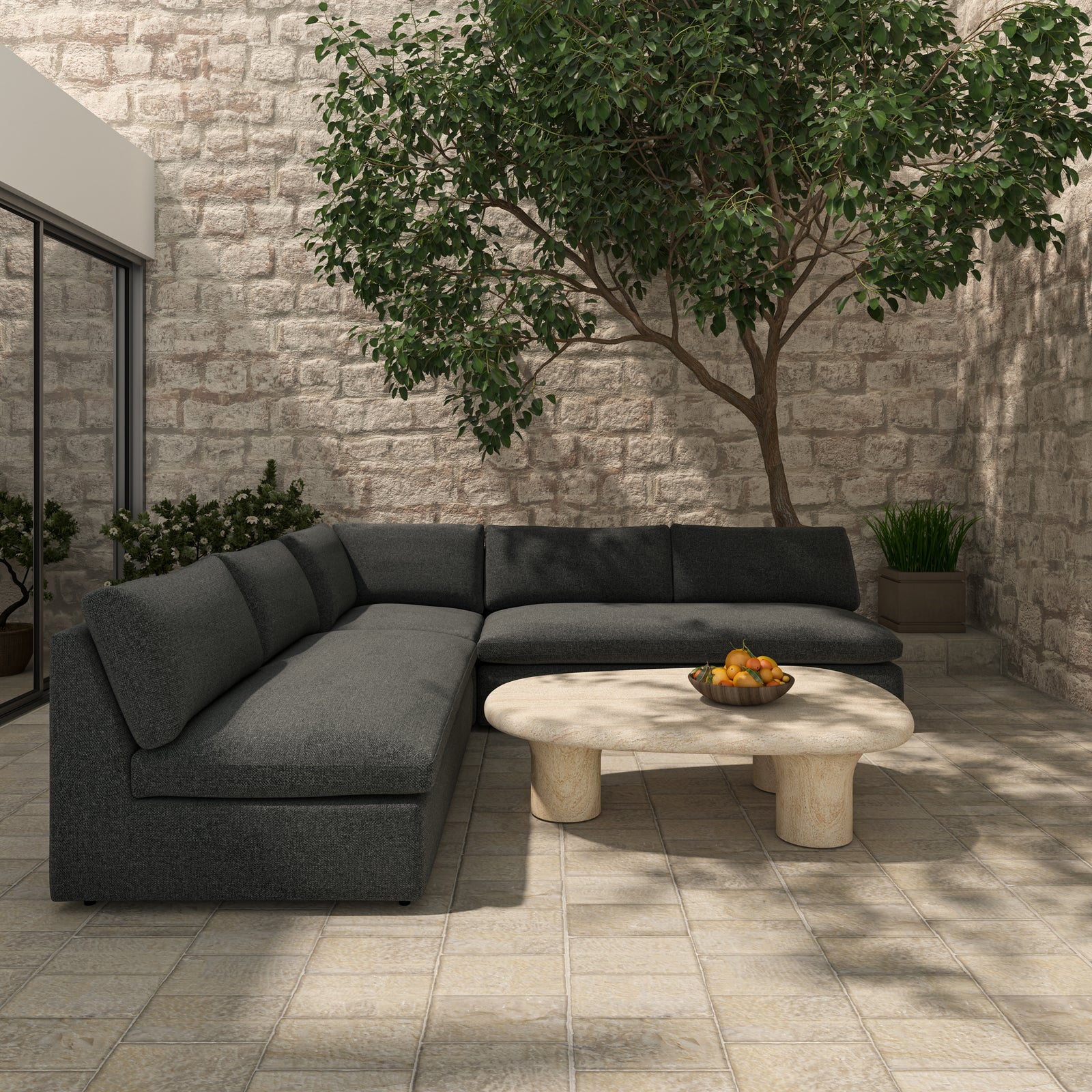 Moe's Home Collection - Miles Outdoor Corner Speckled Charcoal - MO-1015-07 | American Home Furniture