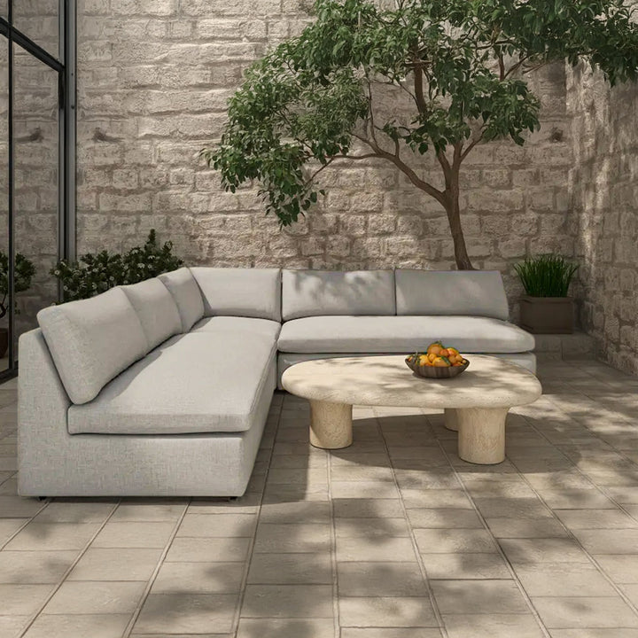 Miles Outdoor Corner Speckled Light Grey