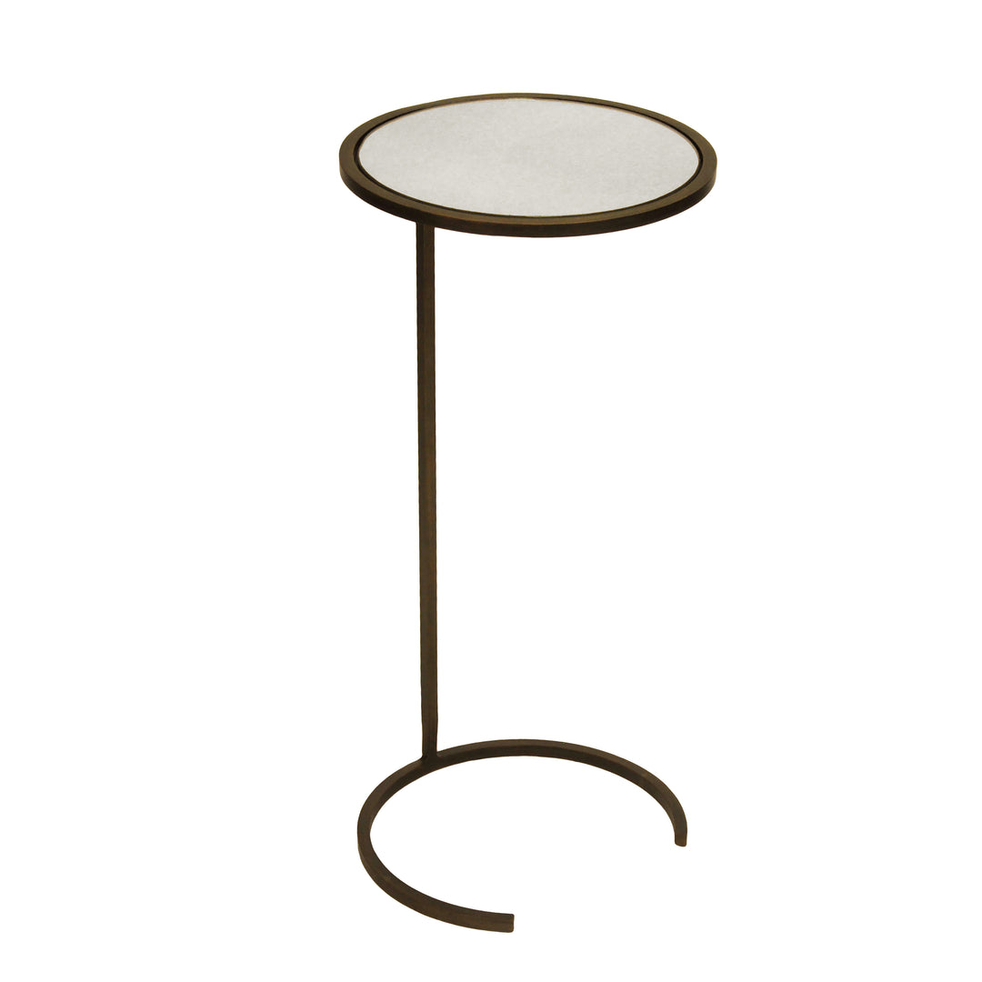 Small Round Cigar Table Bronze With Antique Mirror Top - MONACO BRZ