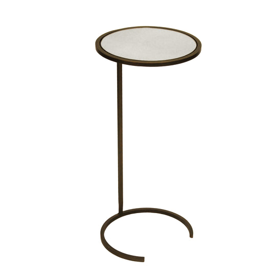 Small Round Cigar Table Bronze With Antique Mirror Top - MONACO BRZ