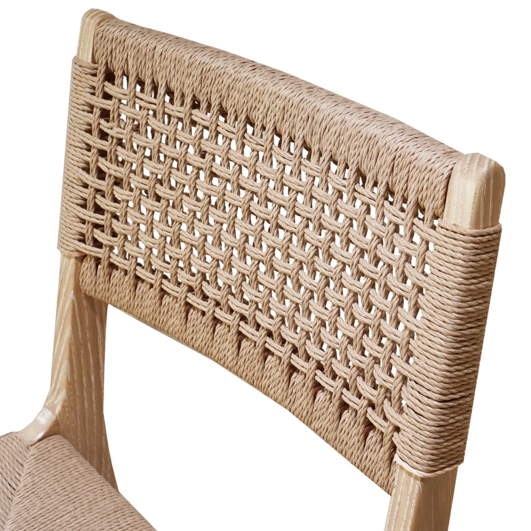 Rattan Wrapped Dining Chair In Matte Cerused Oak - MONROE CO