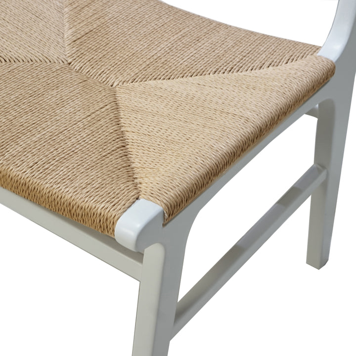 Rattan Wrapped Dining Chair In Matte White Lacquer - MONROE WH